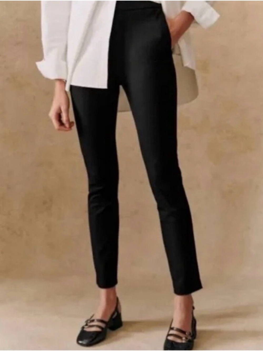 Sezane Clara Black Slim Cropped Pants